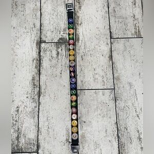 Black and multicoloured belt for men